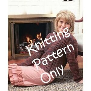 New Khouri Reynolds Odyssey 82328 Seed Stitch Cable Sweater Knitting Pattern